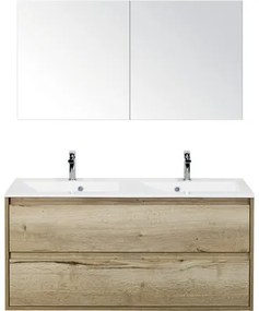 Kúpeľňová zostava Sanox Porto 120 cm mramor skrinka 2 zásuvky dub svetlý