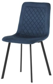 Jedálenská stolička DCL-973 BLUE4, zamat modrý, čierny matný kov