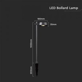 Vonkajšia LED lampa LED/7W/230V 4000K IP65 čierna 102 cm