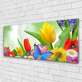 Obraz plexi Motýľ kvety príroda 125x50 cm