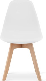 Jedálenský set 1 + 4, stôl RAMOD 100x60 cm biely/dekor dub + biela stolička KITO