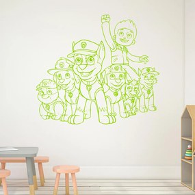 Veselá Stena Samolepka na stenu na stenu Ryder a Labková patrola Farba: zelená, Veľkosť: 100 x 88 cm