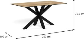 Jedálenský stôl Heaven 200 cm dub divoký/čierny