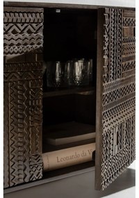 Tmavohnedý TV stolík z mangového dreva 145x48x40 cm Kalai – MOME