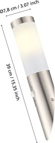 EGLO 83278 - Senzorové vonkajšie nástenné svietidlo HELSINKI 1xE27/15W IP44