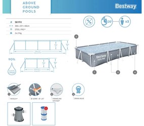 Bazén Bestway FRAME 366x201x66cm 7v1 561FV
