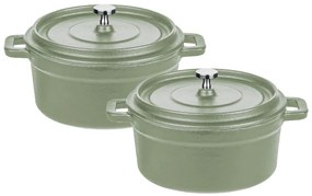 GSW Súprava liatinových mini servírovacích hrncov, 2-dielna (zelená)  (100354492)