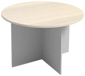 Rokovací stôl s guľatou doskou PRIMO FLEXI, priemer 1200 mm, sivá / breza