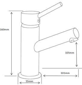 Mexen Eri, umývadlová batéria, čierna matná, 74200-70