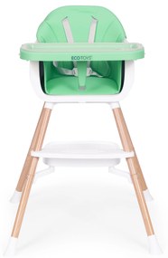 EcoToys Detská jedálenská stolička 2v1, zelená ECOTOYS