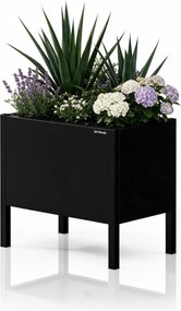 Malý kovový kvetináčový kryt čierny, 400x350x250 mm: DAISY