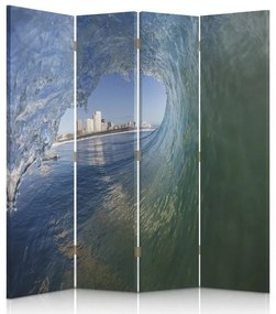 Gario Paraván Vlna s výhľadom na mesto Rozmery: 145 x 170 cm, Prevedenie: Klasický paraván