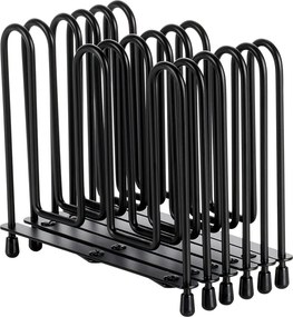 VILDE Organizér na pokrievky a panvice aj knihy HARMONIKA, čierny kov