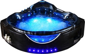 BPS-koupelny Hydromasážna vírivá vaňa EOS 932 155x155 s ohrevom vody, čierny mramor