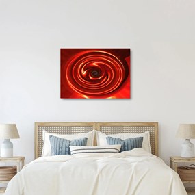 Abstraktný sklenený obraz - červená špirála (70x50 cm)