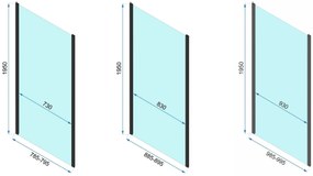 Rea Rapid Slide, 3-stenný sprchovací kút s posuvnými dverami 120(dvere) x 80(stena) x 195 cm, 6mm číre sklo, zlatý matný profil, KPL-04713