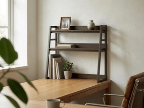 Polica na stôl VERTEX 90x95 cm, čierna / dekor orech