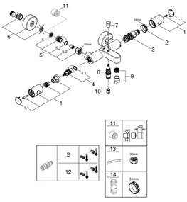 GROHE 34766000 - Termostatická vaňová batéria GROHTHERM 800 COSMOPOLITAN DN 15 chróm