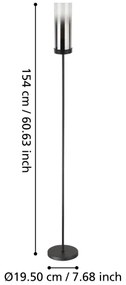 Eglo 44004 - Stojacia lampa TOOTHILL 1xE27/40W/230V čierna