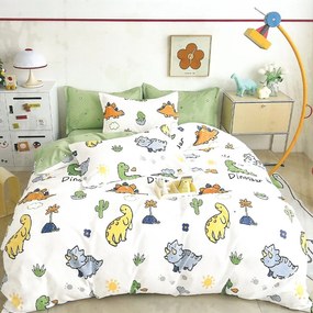 Posteľné obliečky KIDDO WHITE DINO 140x200 cm