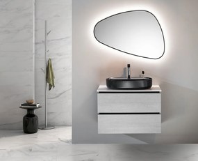 Sapho Sapho, ELENA LED podsvietené zrkadlo 20W, 68x96cm, čierna mat, 30574CI