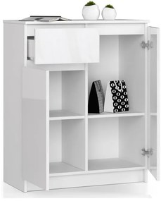 Komoda K80 2D 1SZ CLP biela lesk