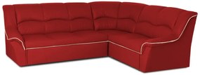 Kožená rohová sedacia súprava DUBAJ LUX XL II, pravá, červená/biela (K-55/K-1)