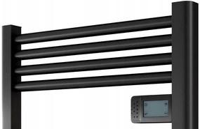 Erga Pago, elektrické vykurovacie teleso 540x960 mm s digitálnym termostatom, 500W, čierna matná, ERG-PAGO/960/540/BLACK/EL