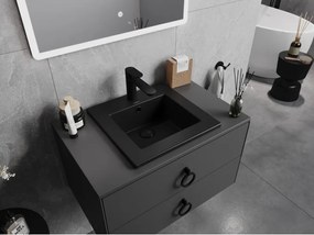 Mexen Atena, umývadlo na zapustenie do dosky 41 x 41 cm, čierna matná, 25014170