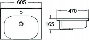 Mexen ERIKA umývadlo, 60x46 CM, biela, 25526000
