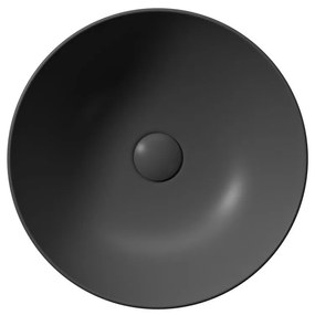 GSI GSI, PURA keramické umývadlo na dosku, priemer 42 cm, čierna matná, 885126