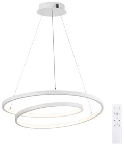 Brilagi-LED Stmievateľný závesný luster na lankách TWISTER LED/48W/230V, priemer 50 cm, biela, s diaľkovým ovládaním