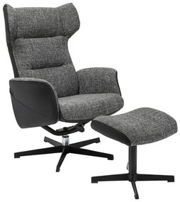 Swivel kreslo s podnožkou tmavosivé