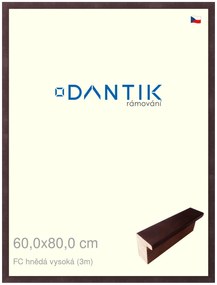 DANTIK rám na obraz 60x80 | FC hnědá vysoká (Plexi Čiré)