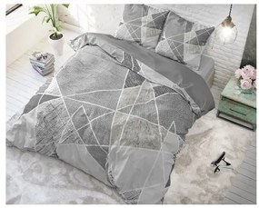 Sammer Vzorované bavlnené posteľné obliečky v sivej farbe 200x220 cm 8719242055472 200 x 220 cm