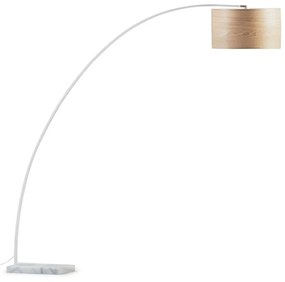 Biela/v prírodnej farbe stojacia lampa s dreveným tienidlom (výška 210 cm) Juhe Ash – Kave Home