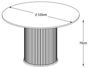 Dizajnový jedálenský stôl Vasiliy 120 cm dymový dub