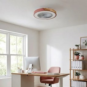 Brilagi - LED stmievateľné svietidlo s ventilátorom LED/38W/230V 50 cm ružová/dub + diaľkové ovládanie
