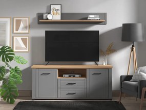 TV komoda Lotta - šedá/dub artisan