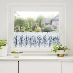 Dekorstudio Kuchynská záclonka POLA zdobená kvetinovou potlačou a čipkou 150 x 30 cm