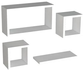 SADA 4x Nástenná polica BABI biela