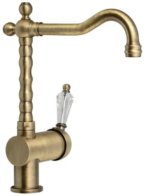Sapho Sapho, KIRKÉ CRYSTAL stojánkova drezová batéria, krištáľová páčka, bronz, KI14KB