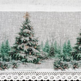 KRÁTKA VIANOČNÁ ZÁCLONA NA PÁSKE XMAS9 150X60 CM VZOROVANÁ