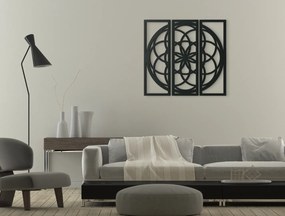 drevko Rodinná mandala na stenu Rozmer obrazu: 44,5 x 48 cm, Farba dekorácie: Čierna