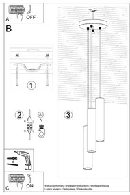 Krémové závesné svietidlo ø 19,5 cm Castro – Sollux