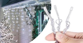 LED svetelná reťaz cencúle v 2 veľkostiach, studená biela- 230 LED