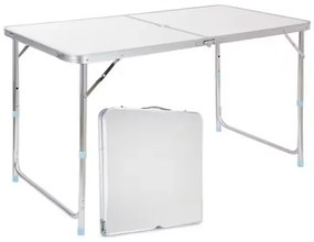 Lean Toys Skladací záhradný stôl biely – 120x60cm