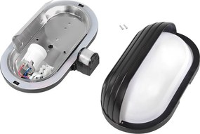 HADEX RIO vonkajšie nástenné svietidlo so senzorom 1xE27/60W/230V/IP44, čierna farba
