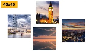 Set obrazov nočný romantický Londýn Varianta: 4x 60x60