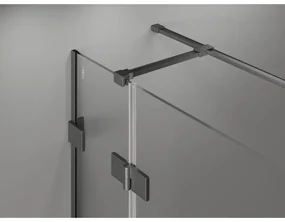 Mexen Lunar T, výklopný sprchový kút pravý 120 x 100 cm, 8mm číre sklo, profil grafit brúsený, 834T-120-100-66-00-P